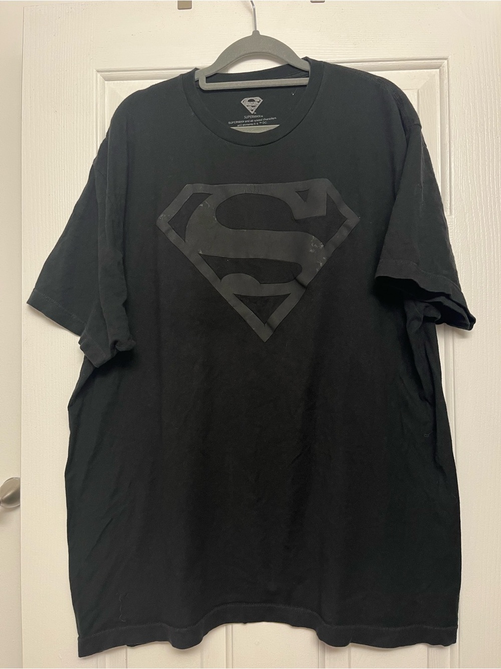 DC Comics Black Short-Sleeve Tee with Glossy Superman Shield